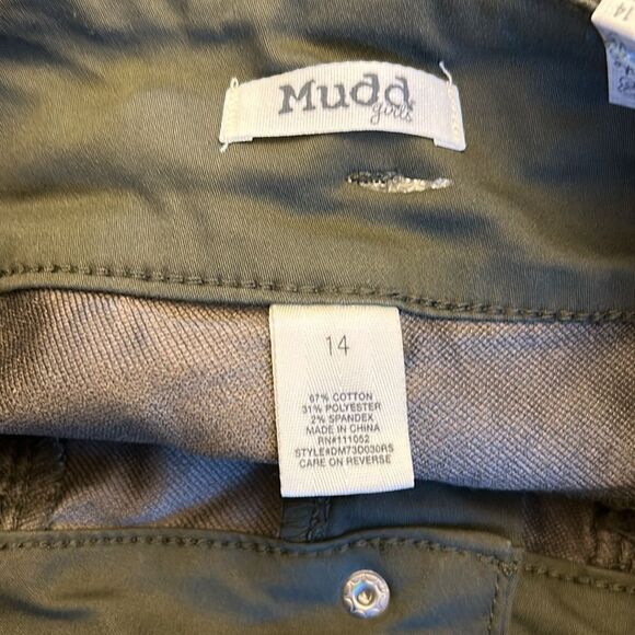 Mudd olive high rise adjustable waist triple stack jeggings Size 14 New - Picture 10 of 11